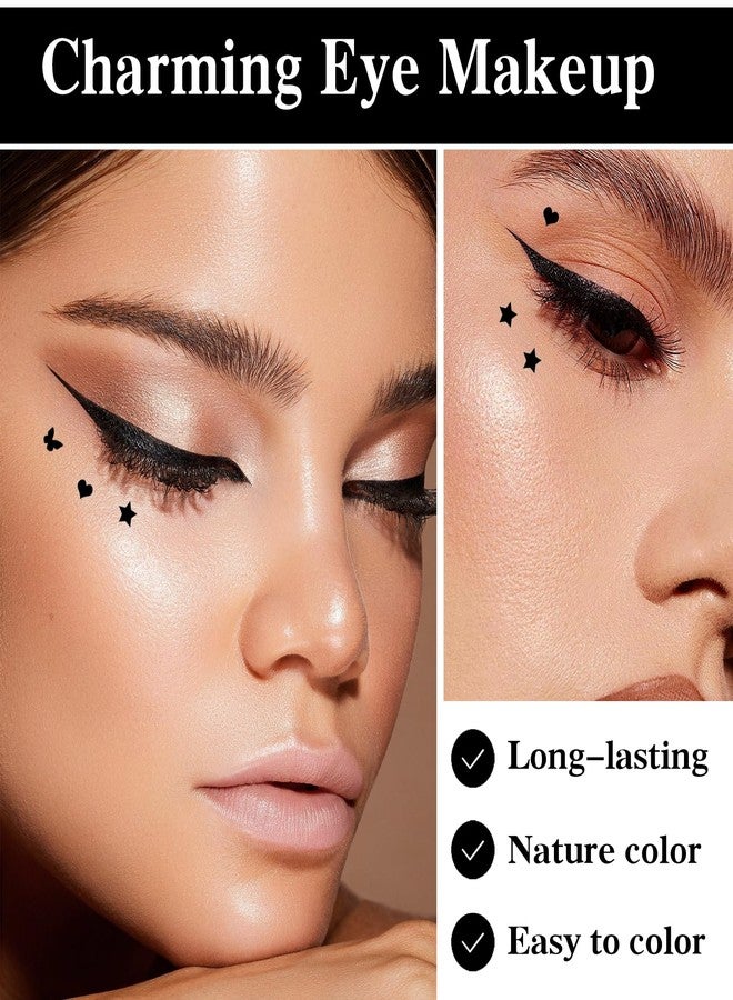 PERVALA 5Pcs Liquid Winged Eyeliner Stamp Pen Set, Dual-Ended Liquid Eyeliner for Perfect Wing Cat Eyes, Waterproof Smudge-Proof Stamp for All Eye Shapes (Star,Heart,Flower,Butterfly,Triangle) - Image 5